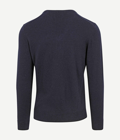 Gant trui lamswol donkerblauw melange | Regular-fit