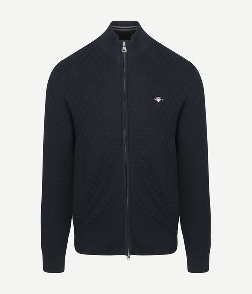 Gant vest texture donkerblauw | Regular-fit