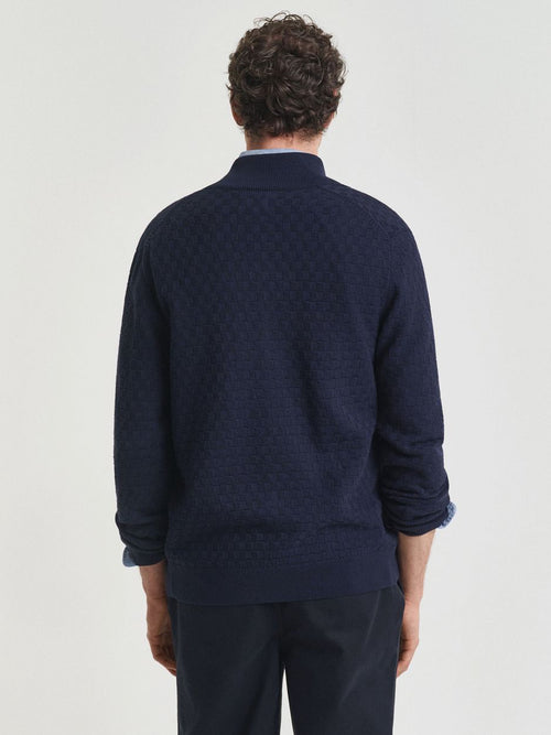 Gant vest texture donkerblauw | Regular-fit