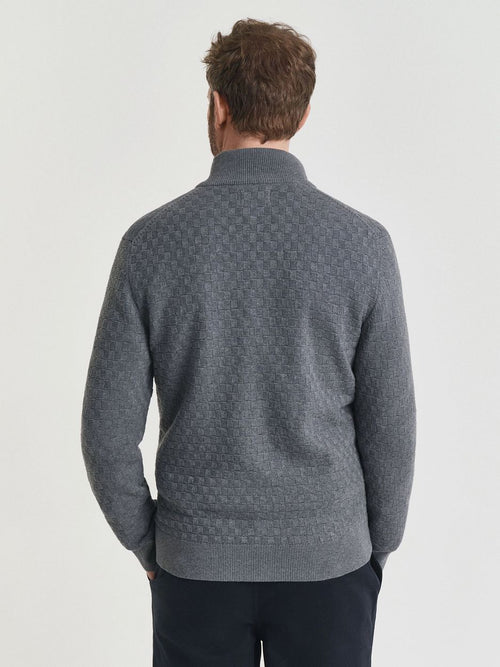 Gant vest texture grijs | Regular-fit