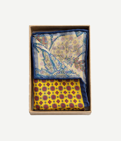 Pochet reversible bloem en geel