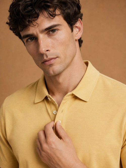 The James poloshirt geel