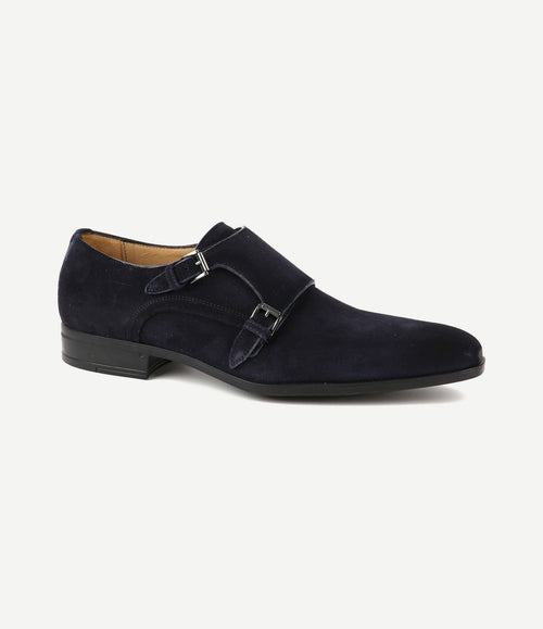 Amalfi schoen monk strap donkerblauw