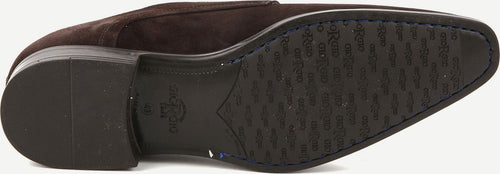 Amalfi schoen monk strap bruin suede