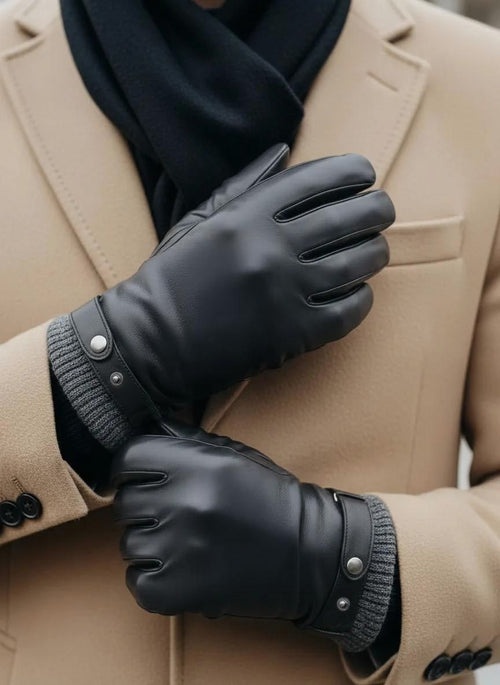 Handschoen nappa leer zwart