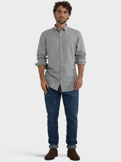 Overhemd flanel melange grijs