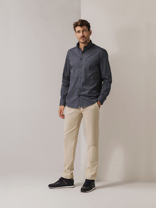 State of Art overhemd print blauw grijs | Regular-fit