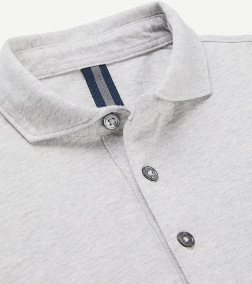Longsleeve polo grijs melange