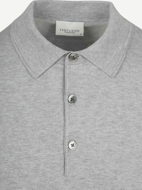 Knitted poloshirt grijs