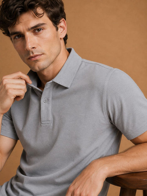 The James poloshirt grijs