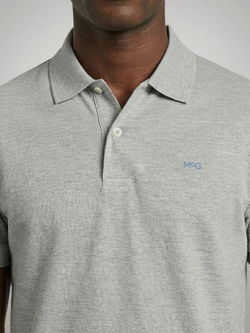 Piqué polo grijs