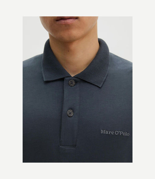 Longsleeve heavy poloshirt peppercorn grey