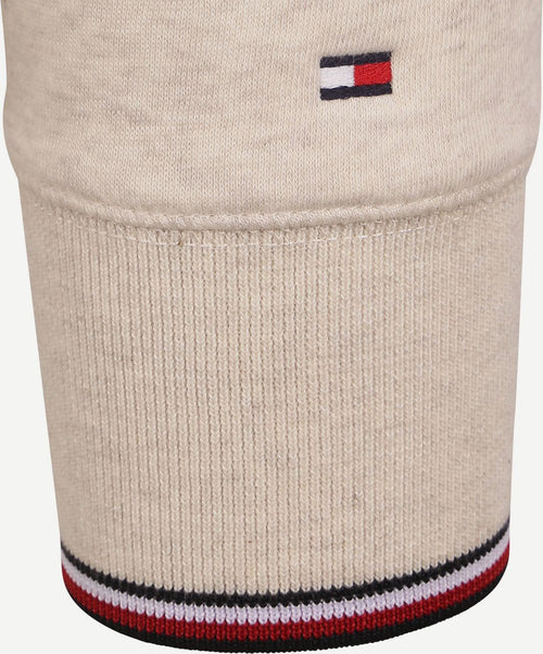 Sweater logo tipped greige