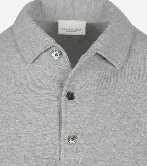 Longsleeve poloshirt luxury basic grijs