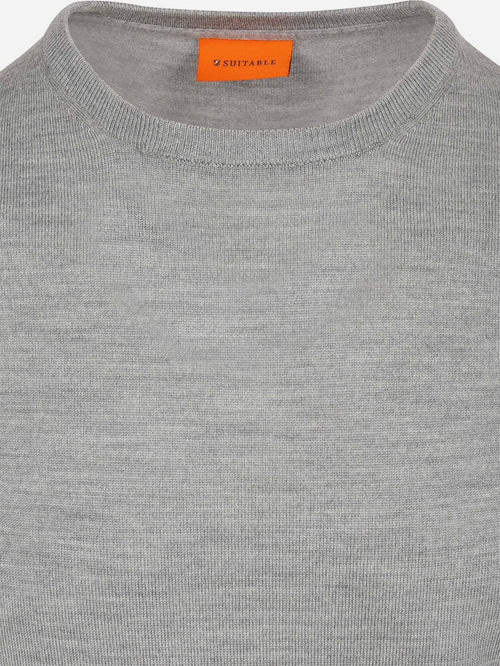 Merino pullover mid grijs