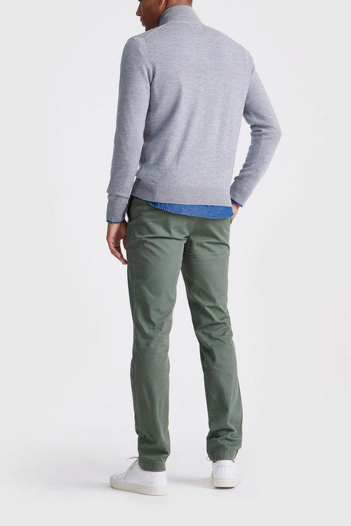 The michael halve rits pull merino grijs