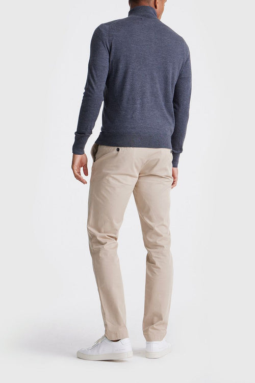 The michael halve rits pull merino antraciet