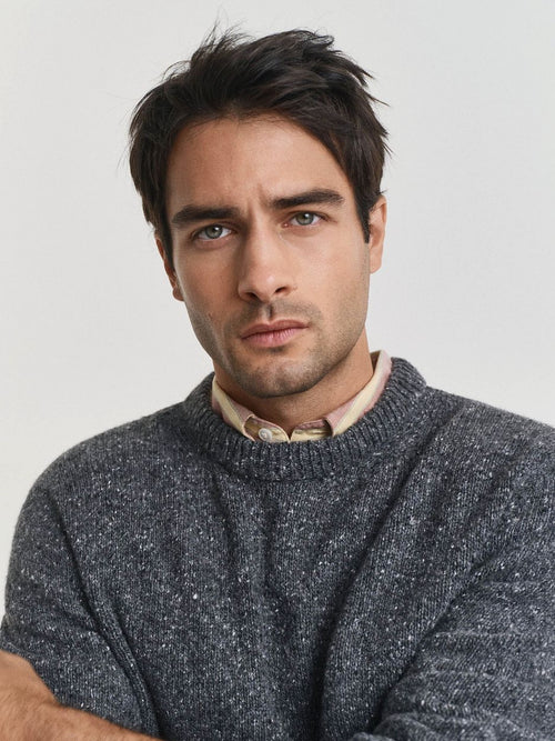 Pullover wool blend antraciet