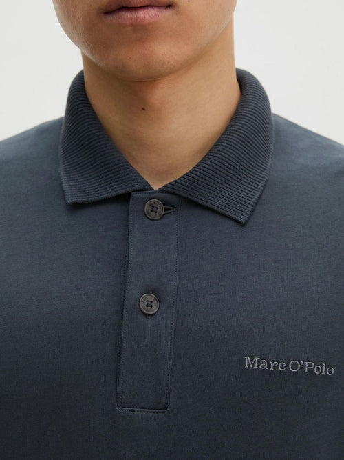 Longsleeve heavy poloshirt peppercorn grey