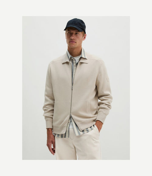 Cardigan zip grey silk