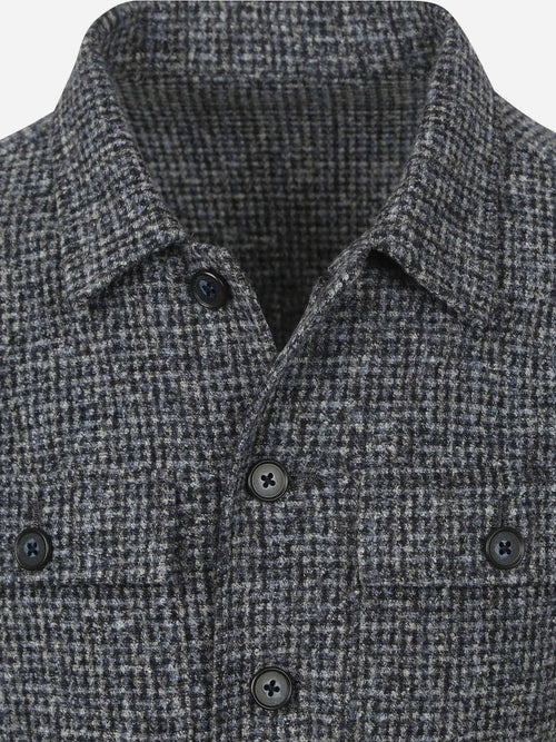 Overshirt wool blend grijs blauw