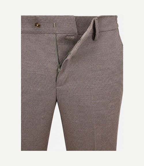 Aiden pantalon houndstooth tabacco