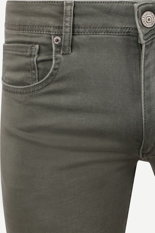 Kant jeans groen