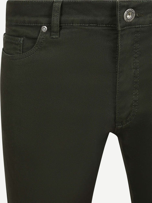 Broek 5-pocket johnson waffle donkergroen