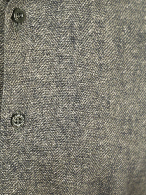 State of Art overhemd jersey herringbone groen | Regular-fit