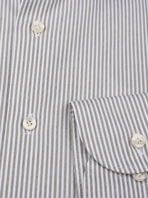 Twill overhemd strepen groen