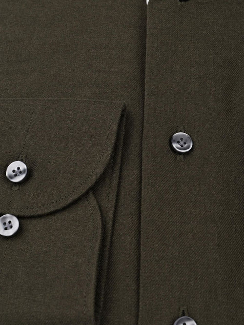 Overhemd brushed twill donkergroen