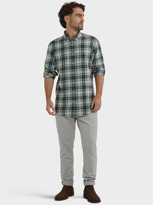 Overhemd flanel ruiten groen