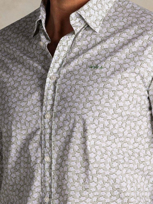 Shirt oban poplin bloemenprint groen