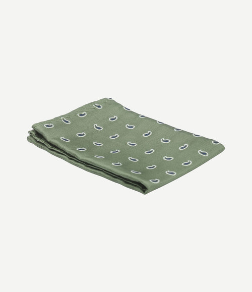 Zijde pochet paisley groen