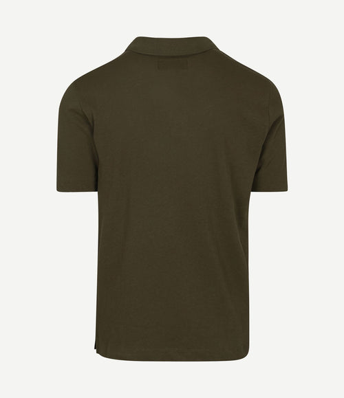 Poloshirt riva linen blend olijfgroen