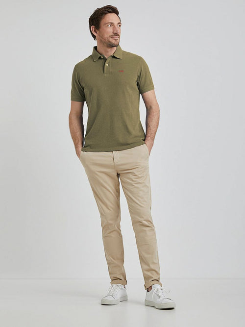 Piqué polo olijfgroen