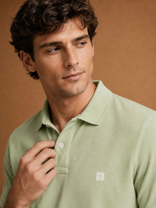 The rene poloshirt sage groen