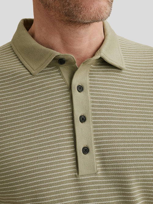 Knitted poloshirt streep groen
