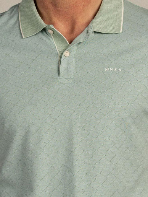 Polo goora jacquard mist groen