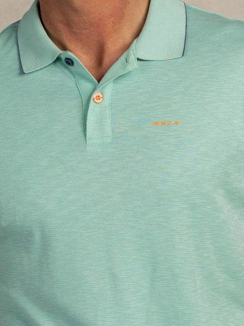 Polo bay jacquard mist groen