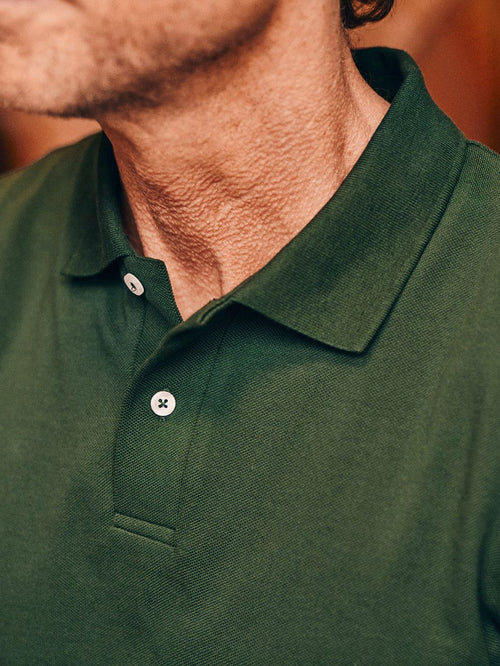 Polo piqué donkergroen