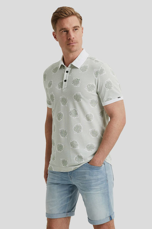 Piqué polo print lichtgroen