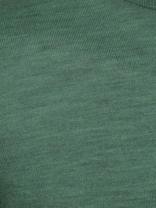 Suitable merino halve rits trui mid groen | Slim-fit