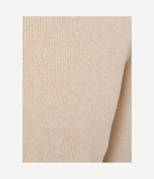 halve rits pullover woolblend sand