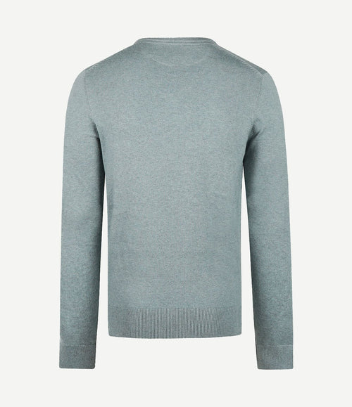Trui merino blend v-hals sage groen
