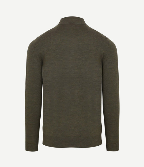 Turtleneck trui merino olijfgroen