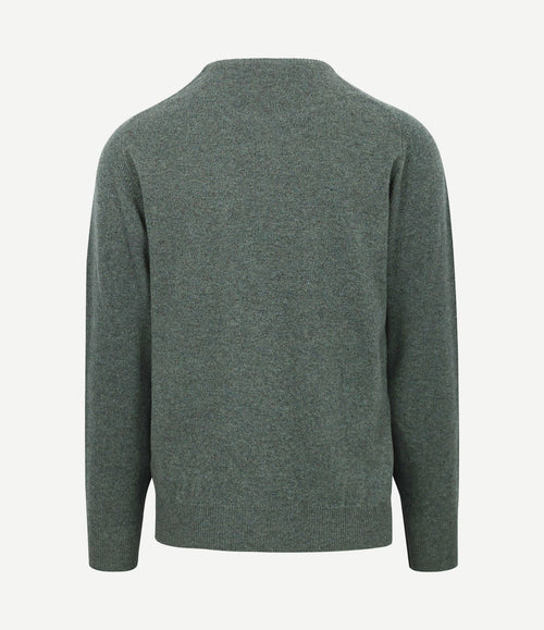 Pullover o-neck lambswool landscape groen