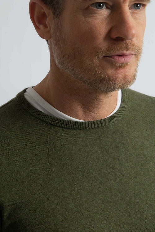 Trui cotton cashmere olijfgroen