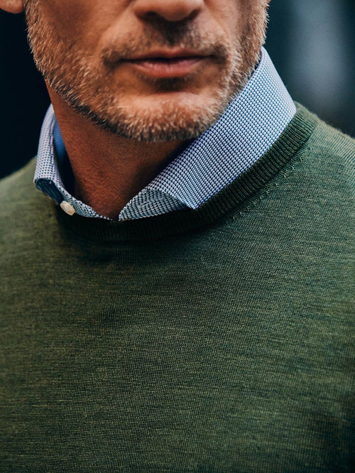 Merino pullover military groen