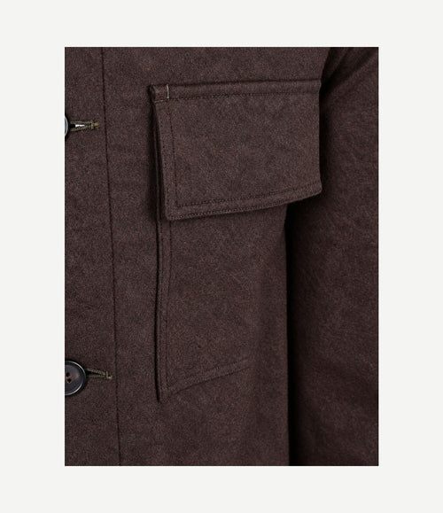 Overshirt button peached donkergroen